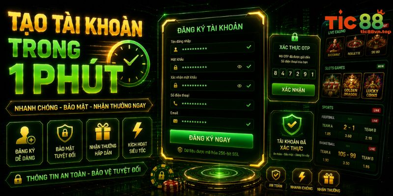 Quy trình tạo tài khoản TIC88 cực nhanh